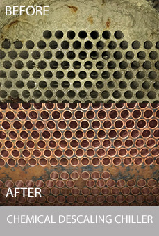 Before and After - Chemical Descaling Chiller