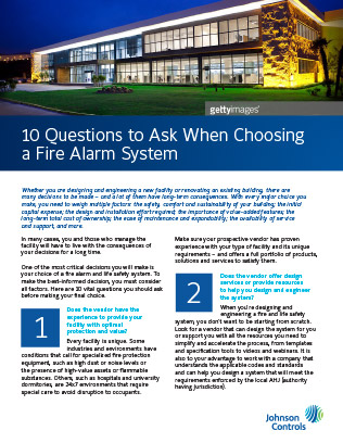 10 Questions to Ask When Choosing a Fire Alarm System