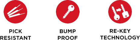 Pick Resistant - Bump Proof - Re-Key Technology