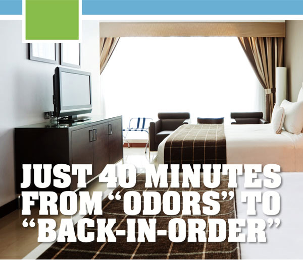 Just 40 minutes from ODORS to BACK-IN-ORDER.