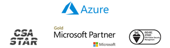 Azure, CSA Star, Microsoft Gold Partner, ISO/SEC 27001