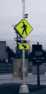 RRFB Pedestrian Crosswalk System Application Image